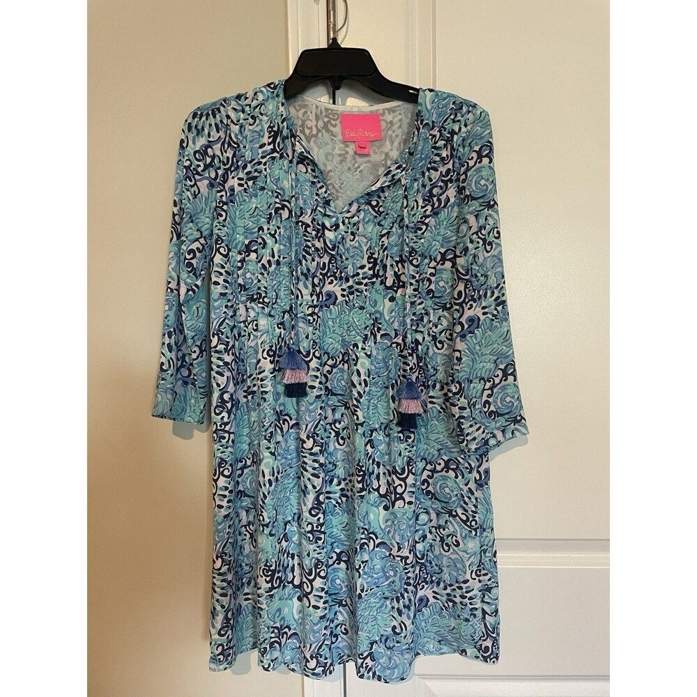 Lilly Pulitzer Marilina Tunic Dress Light Aqua Spritz Women’s Size XXS - EUC